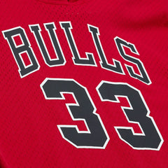 Scottie Pippen Chicago Bulls Mesh Name & Number Short Sleeve Hoodie sale - Red | Mitchell & Ness for sale