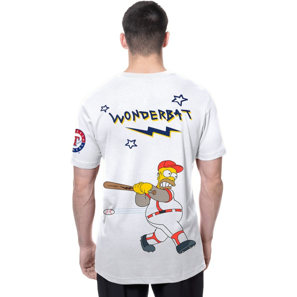 Texas Rangers MLB x Simpsons Homer Wonderbat T-Shirt - White | New Era