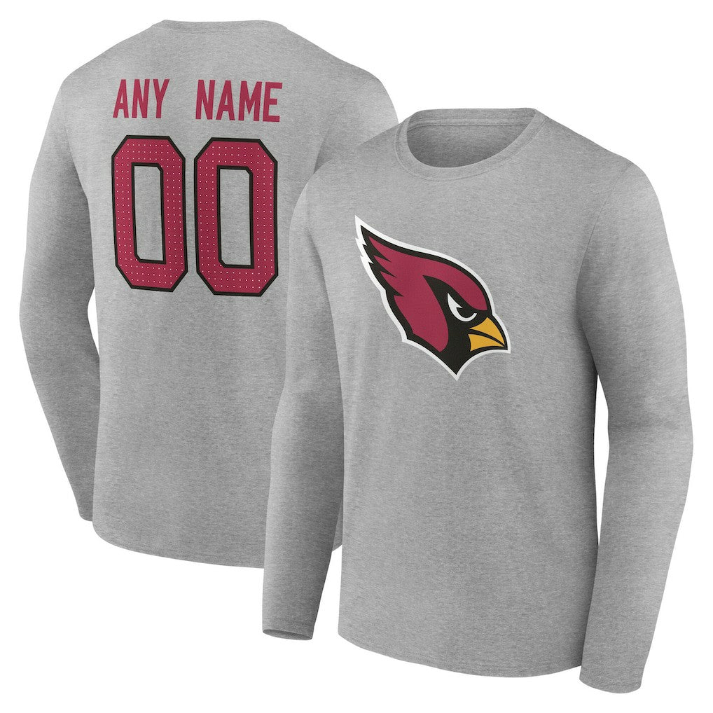 NFL Arizona Cardinals Team Authentic Personalized Name & Number Long Sleeve T-Shirt
