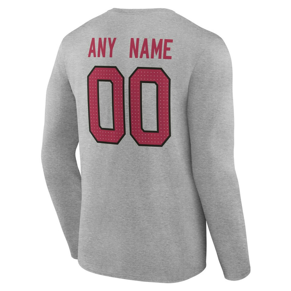 NFL Arizona Cardinals Team Authentic Personalized Name & Number Long Sleeve T-Shirt