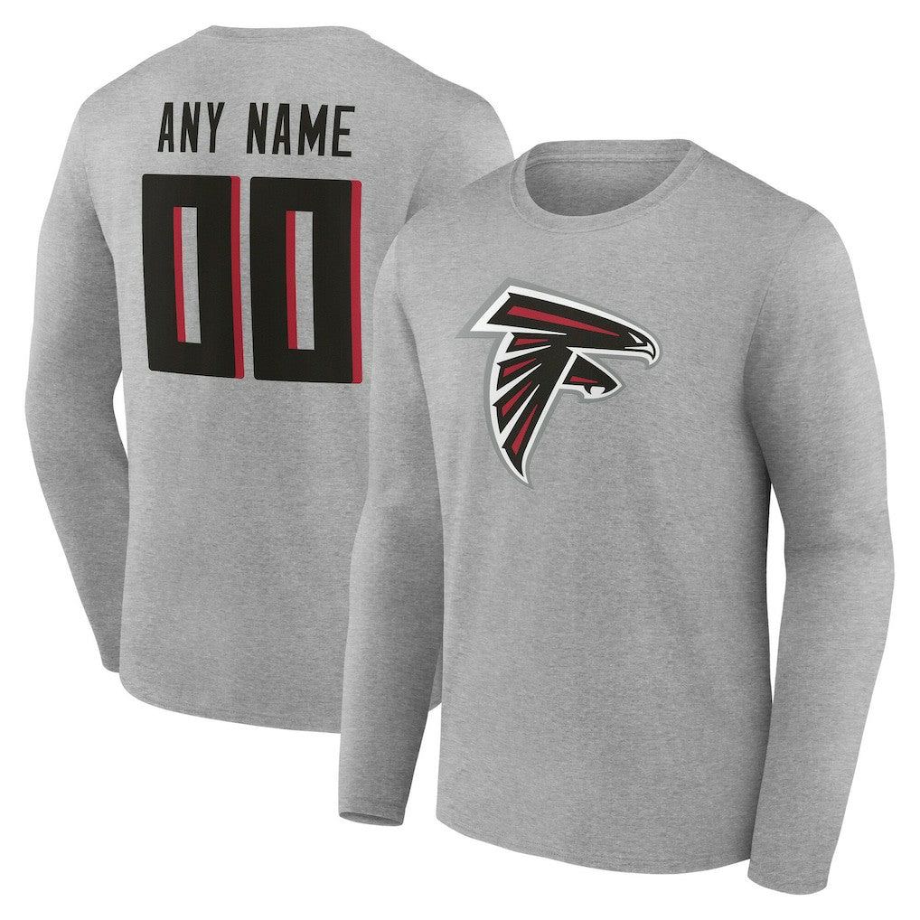 NFL Atlanta Falcons Team Authentic Personalized Name & Number Long Sleeve T-Shirt