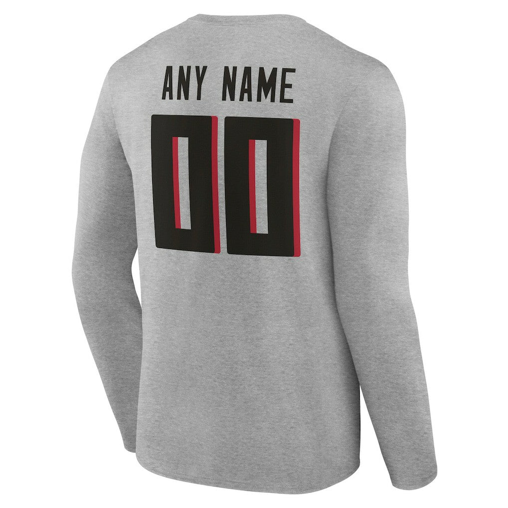 NFL Atlanta Falcons Team Authentic Personalized Name & Number Long Sleeve T-Shirt
