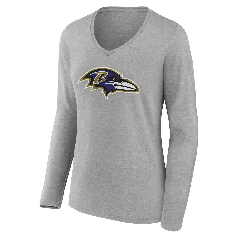NFL Baltimore Ravens Women's Team Authentic Personalized Name & Number Long Sleeve V-Neck T-Shirt