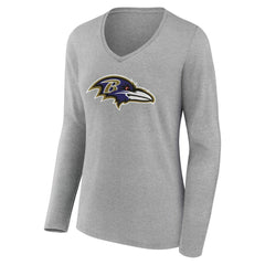 NFL Baltimore Ravens Women's Team Authentic Personalized Name & Number Long Sleeve V-Neck T-Shirt