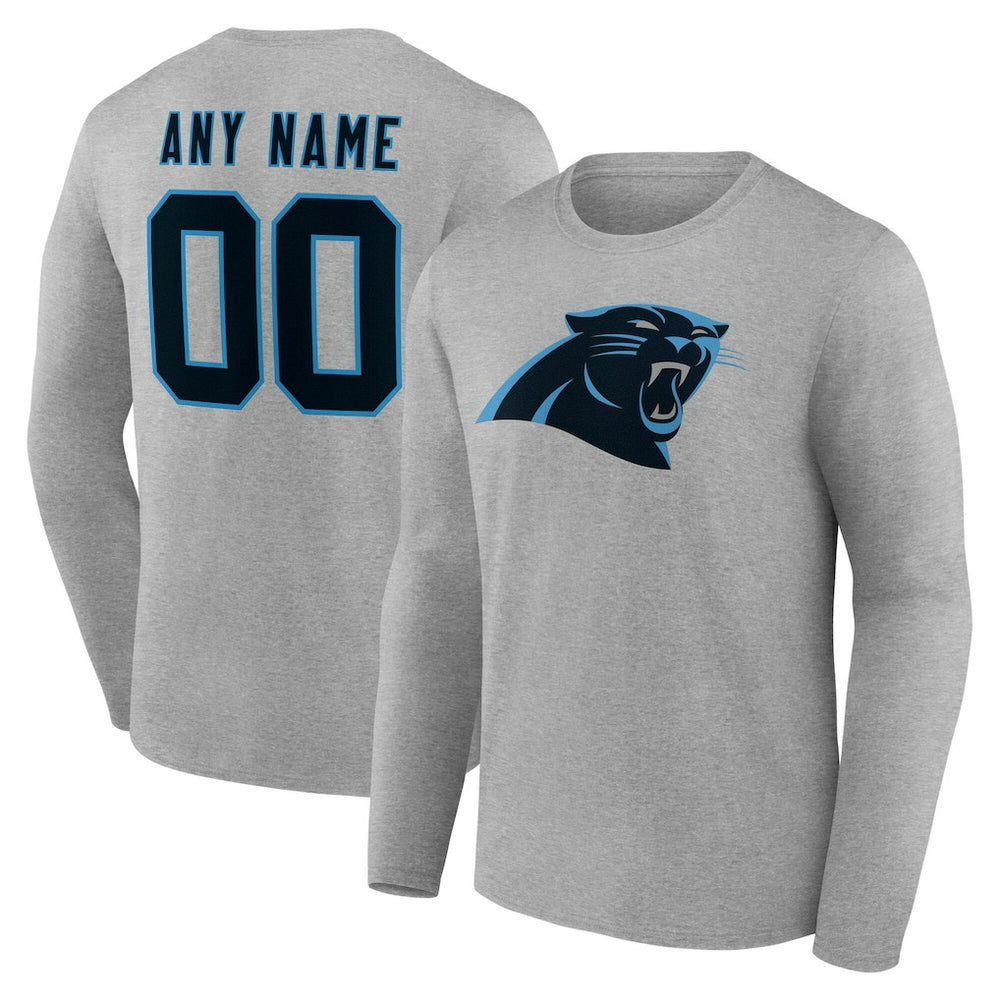 NFL Carolina Panthers Team Authentic Personalized Name & Number Long Sleeve T-Shirt