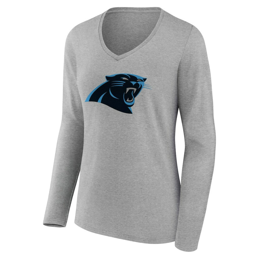 NFL Carolina Panthers Women's Team Authentic Personalized Name & Number Long Sleeve V-Neck T-Shirt