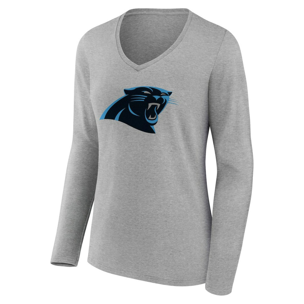 NFL Carolina Panthers Women's Team Authentic Personalized Name & Number Long Sleeve V-Neck T-Shirt