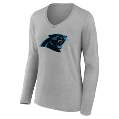 NFL Carolina Panthers Women's Team Authentic Personalized Name & Number Long Sleeve V-Neck T-Shirt
