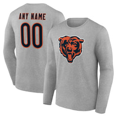 NFL Chicago Bears Team Authentic Personalized Name & Number Long Sleeve T-Shirt