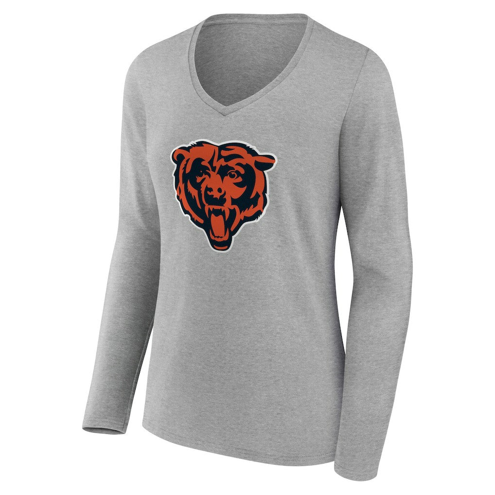 NFL Chicago Bears Women's Team Authentic Personalized Name & Number Long Sleeve V-Neck T-Shirt