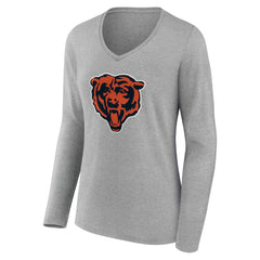 NFL Chicago Bears Women's Team Authentic Personalized Name & Number Long Sleeve V-Neck T-Shirt