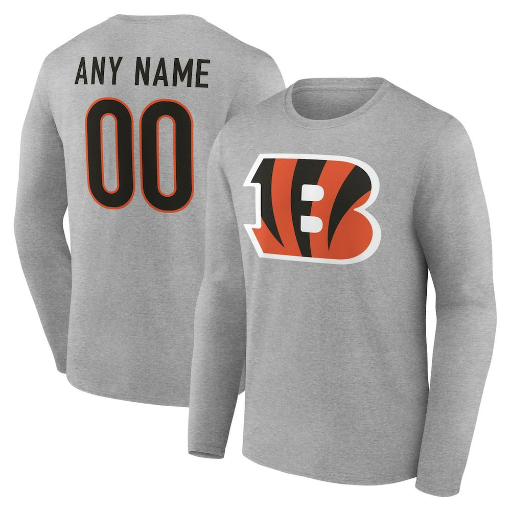 NFL Cincinnati Bengals Team Authentic Personalized Name & Number Long Sleeve T-Shirt