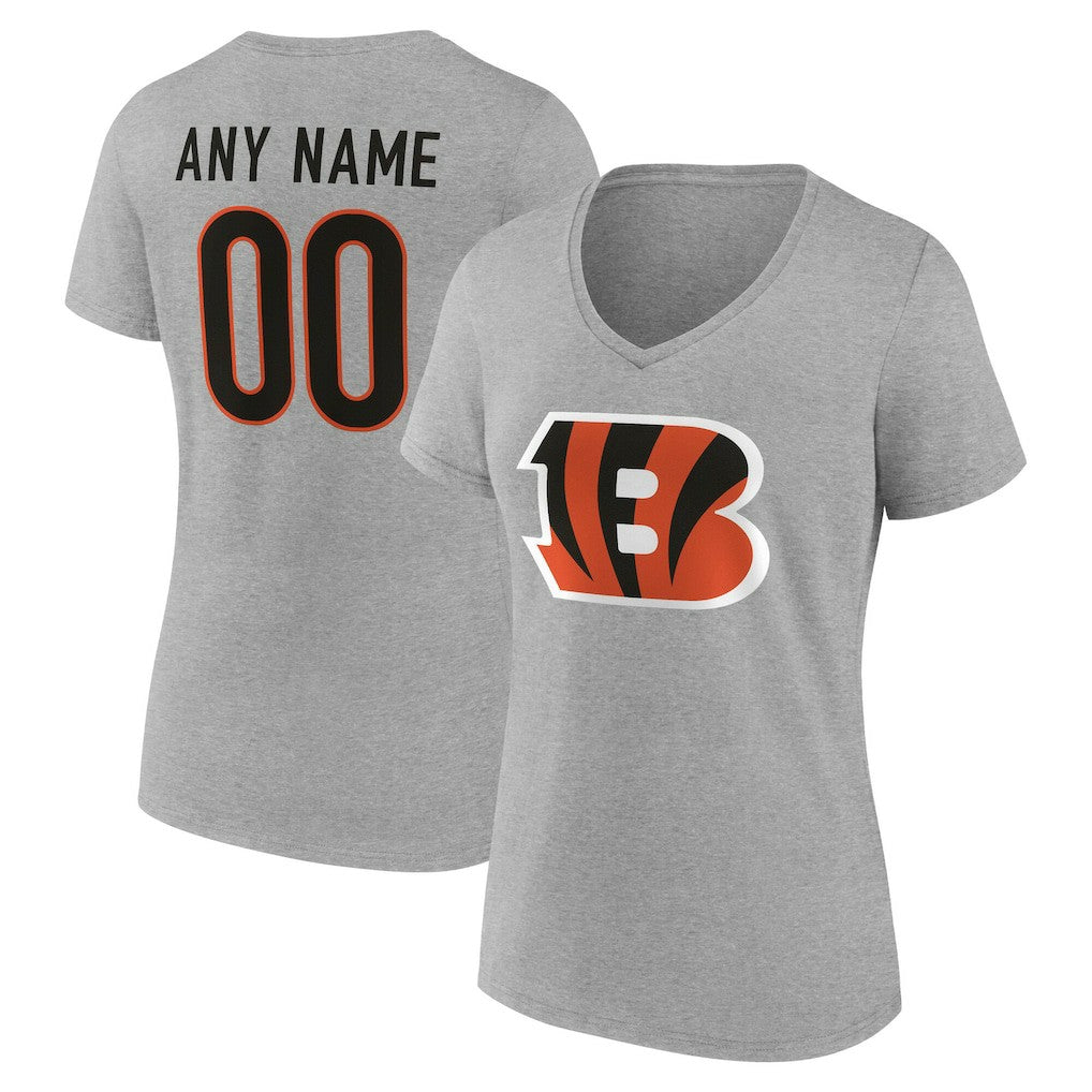 NFL Cincinnati Bengals Women's Team Authentic Personalized Name & Number V-Neck T-Shirt