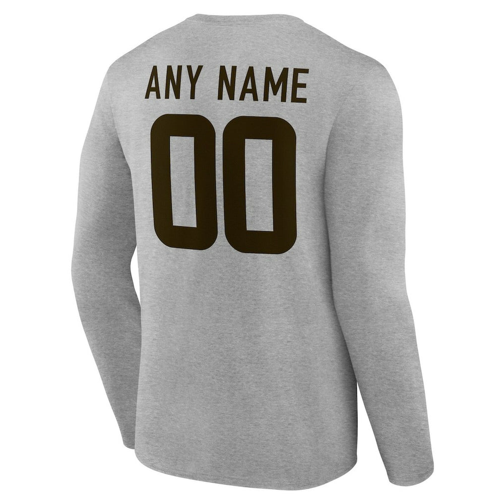 NFL Cleveland Browns Team Authentic Personalized Name & Number Long Sleeve T-Shirt