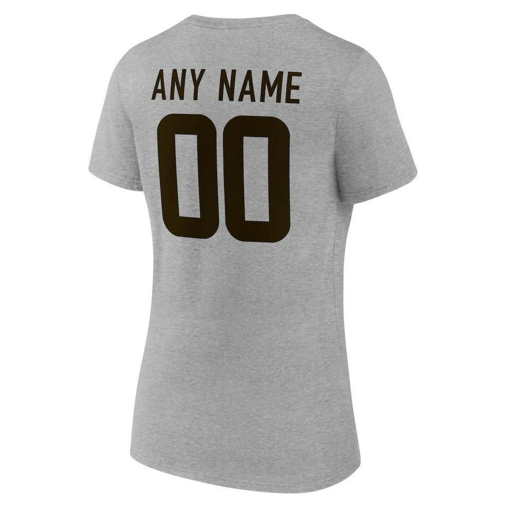 NFL Cleveland Browns Women's Team Authentic Personalized Name & Number V-Neck T-Shirt