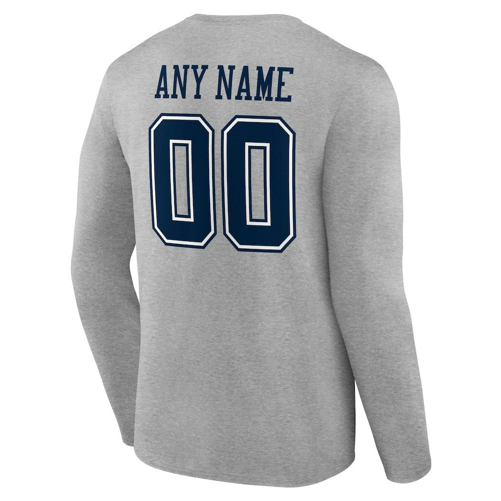 NFL Dallas Cowboys Team Authentic Personalized Name & Number Long Sleeve T-Shirt