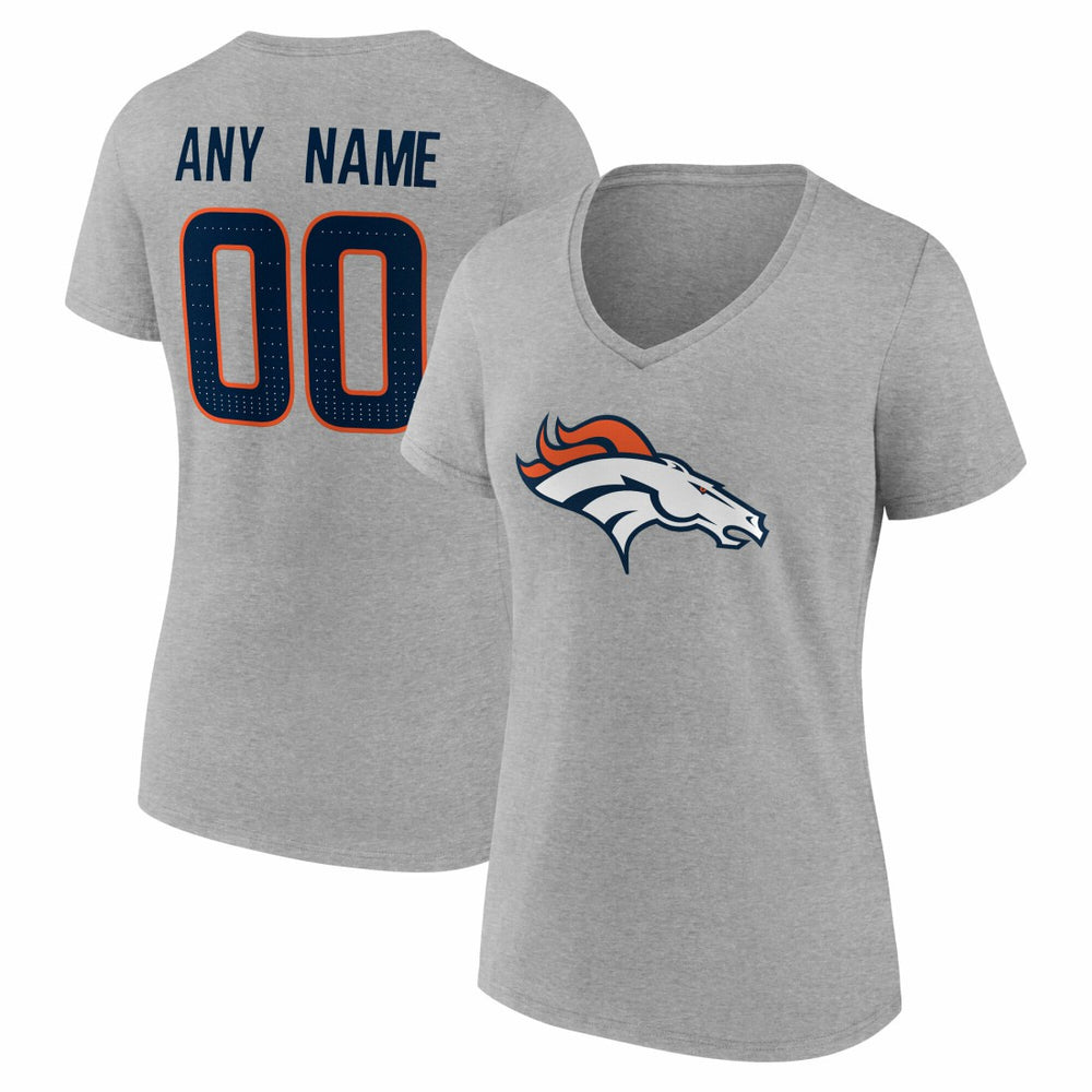 NFL Denver Broncos Women's Team Authentic Personalized Name & Number V-Neck T-Shirt