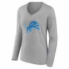 NFL Detroit Lions Women's Team Authentic Personalized Name & Number Long Sleeve V-Neck T-Shirt