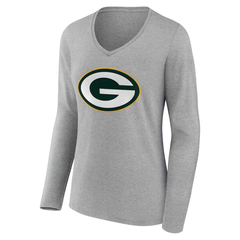NFL Green Bay Packers Women's Team Authentic Personalized Name & Number Long Sleeve V-Neck T-Shirt