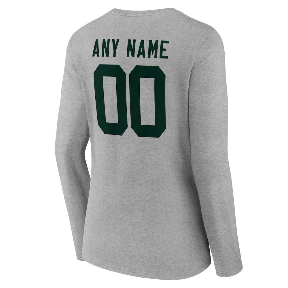 NFL Green Bay Packers Women's Team Authentic Personalized Name & Number Long Sleeve V-Neck T-Shirt