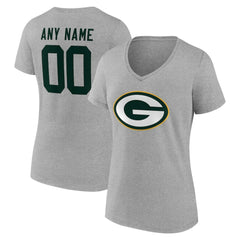 NFL Green Bay Packers Women's Team Authentic Personalized Name & Number V-Neck T-Shirt