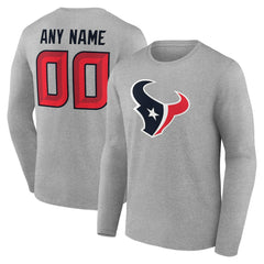NFL Houston Texans Team Authentic Personalized Name & Number Long Sleeve T-Shirt