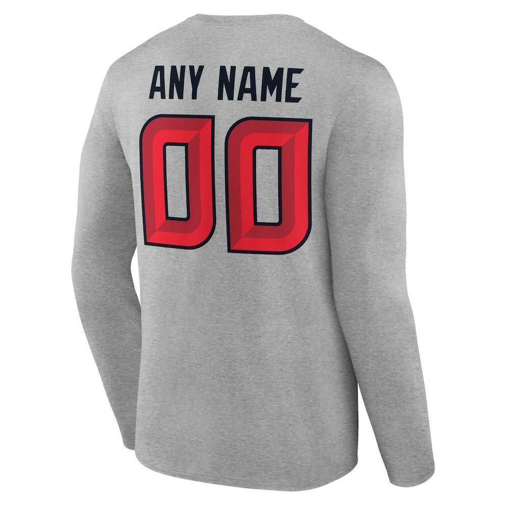 NFL Houston Texans Team Authentic Personalized Name & Number Long Sleeve T-Shirt