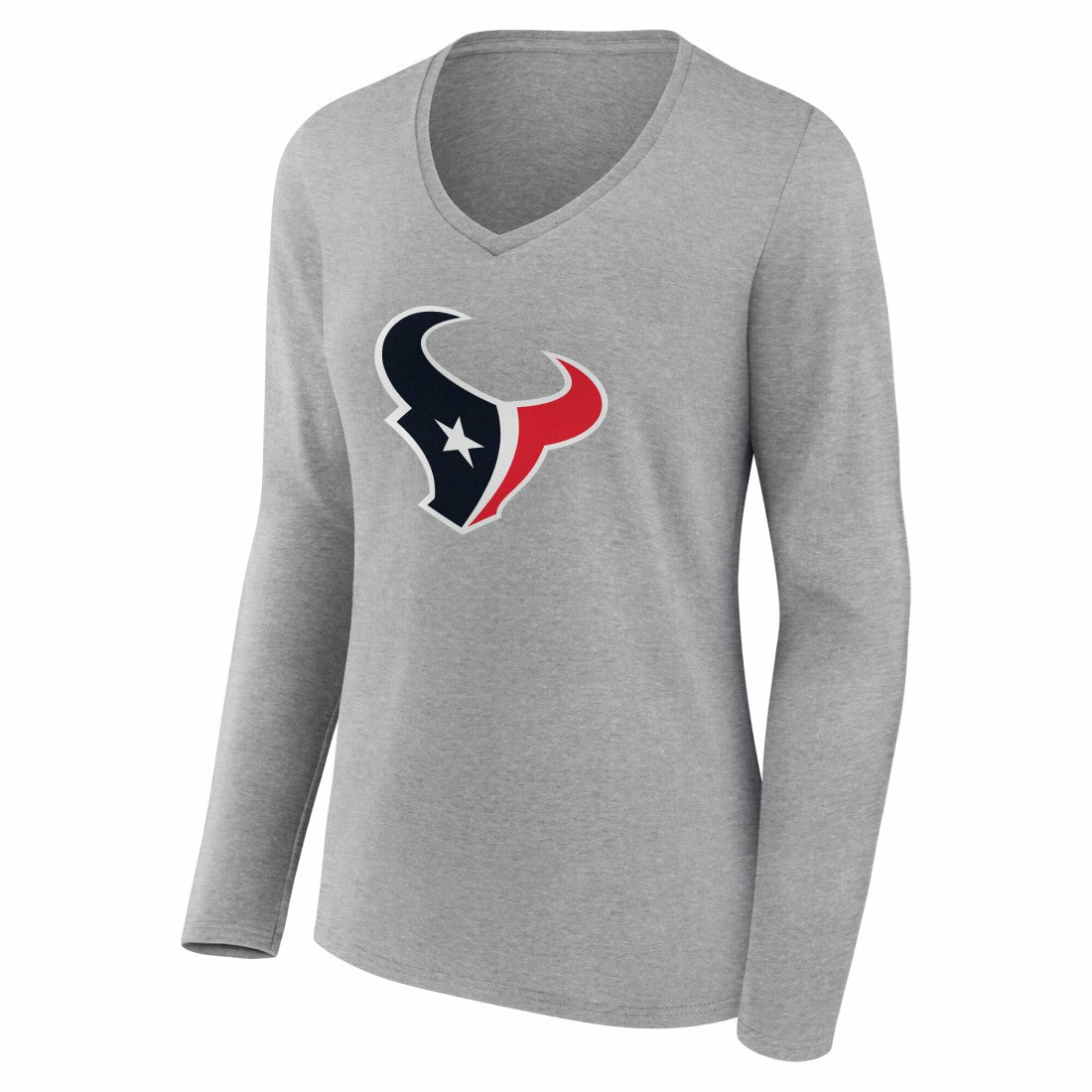 NFL Houston Texans Women's Team Authentic Personalized Name & Number Long Sleeve V-Neck T-Shirt