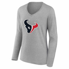 NFL Houston Texans Women's Team Authentic Personalized Name & Number Long Sleeve V-Neck T-Shirt