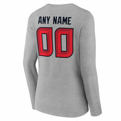 NFL Houston Texans Women's Team Authentic Personalized Name & Number Long Sleeve V-Neck T-Shirt