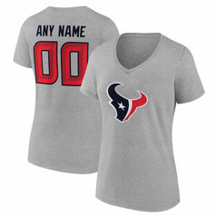 NFL Houston Texans Women's Team Authentic Personalized Name & Number V-Neck T-Shirt