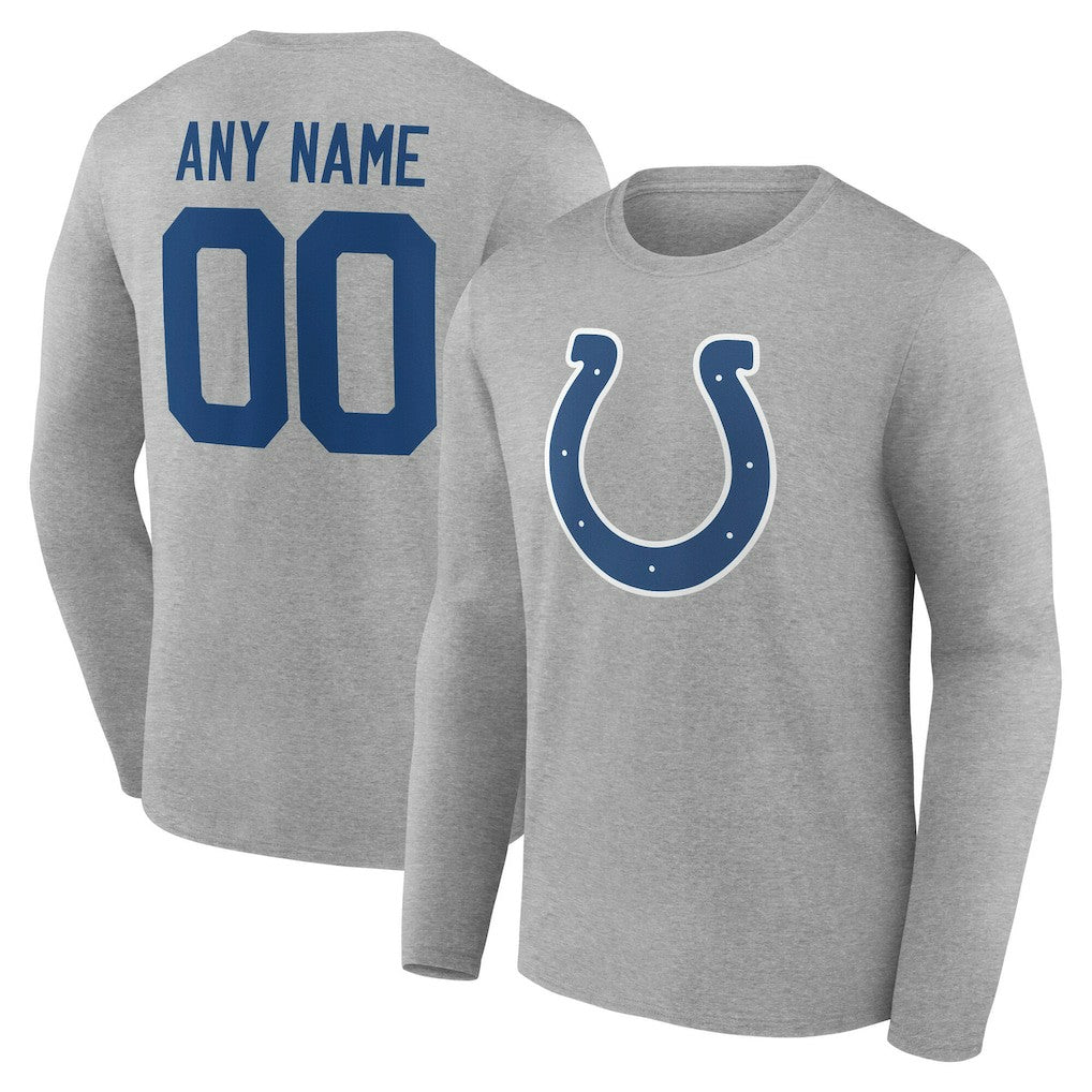 NFL Indianapolis Colts Team Authentic Personalized Name & Number Long Sleeve T-Shirt