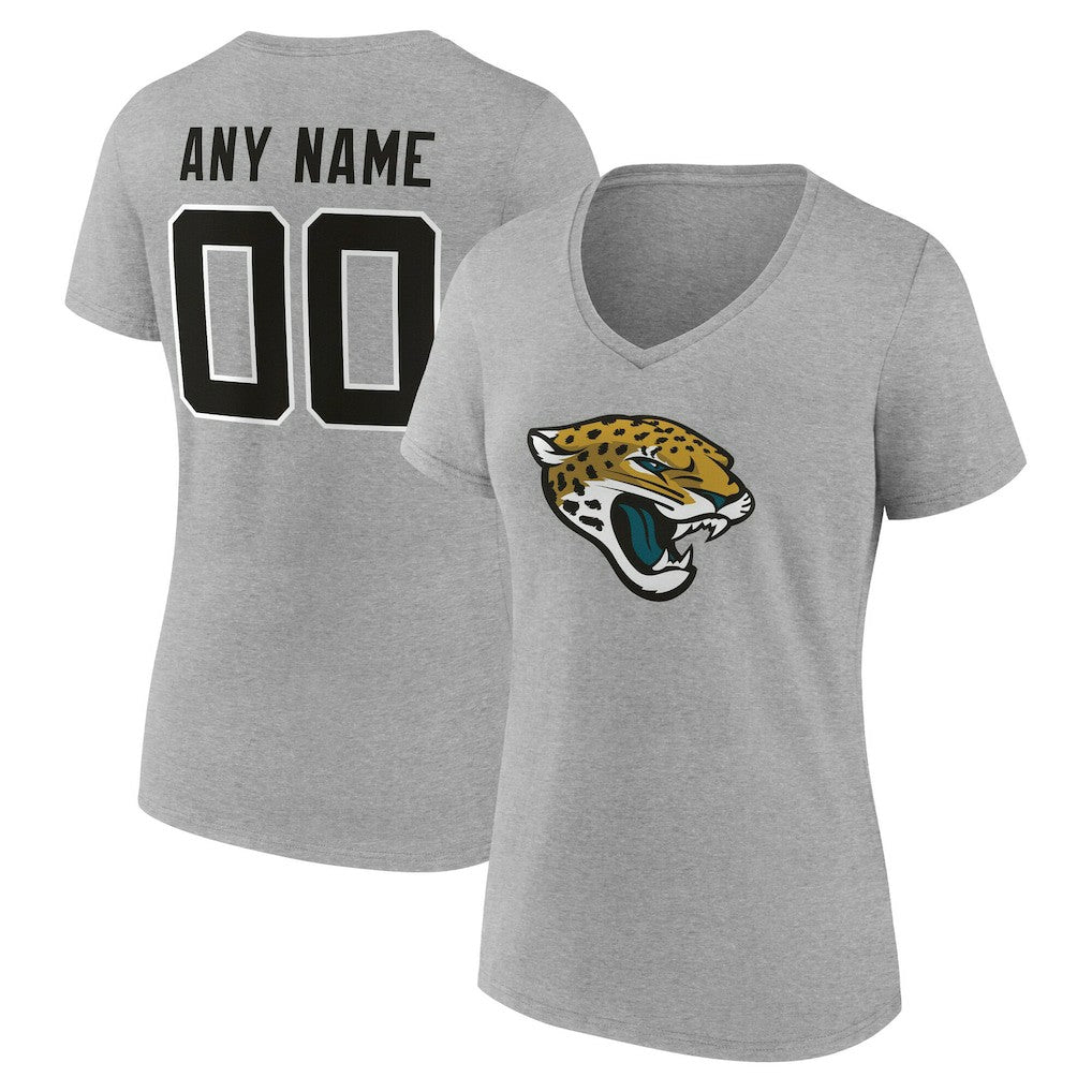 NFL Jacksonville Jaguars Women's Team Authentic Personalized Name & Number V-Neck T-Shirt