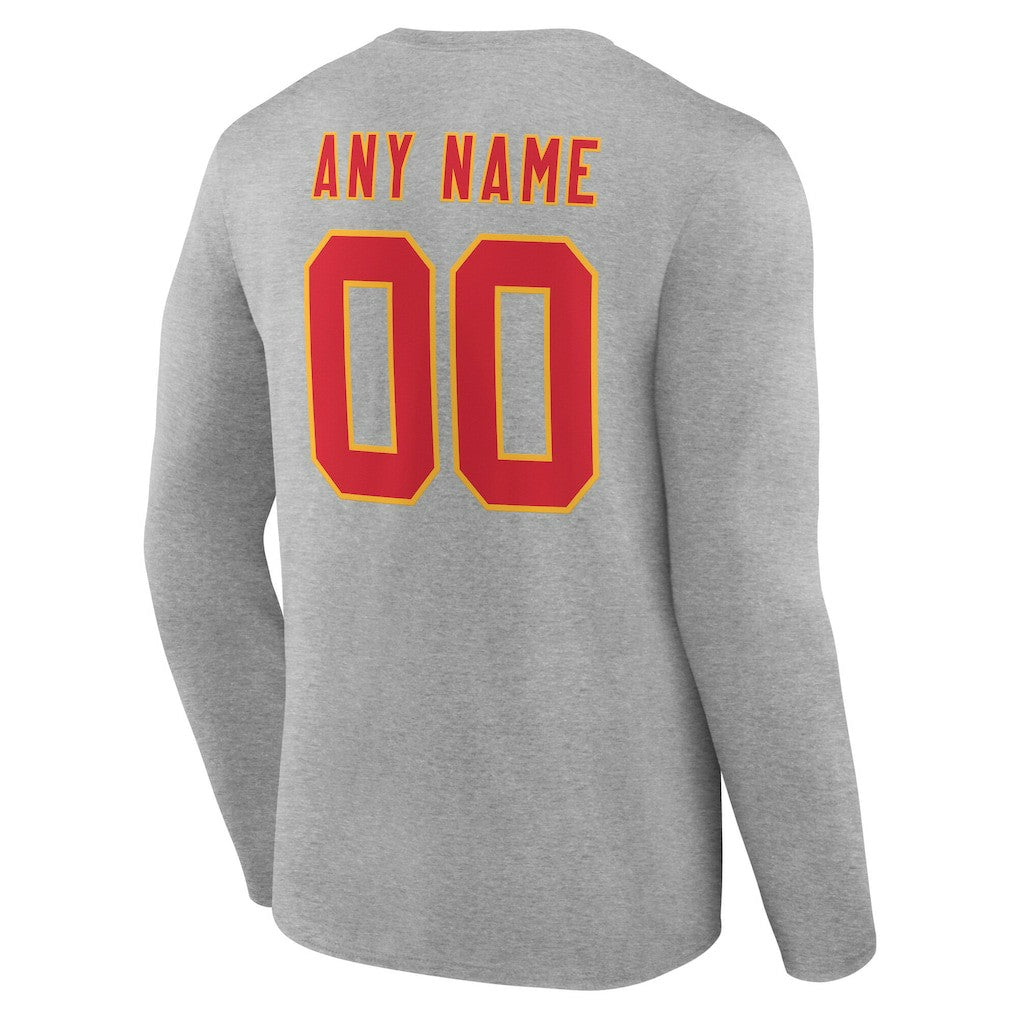 NFL Kansas City Chiefs Team Authentic Personalized Name & Number Long Sleeve T-Shirt