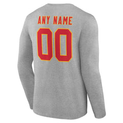 NFL Kansas City Chiefs Team Authentic Personalized Name & Number Long Sleeve T-Shirt