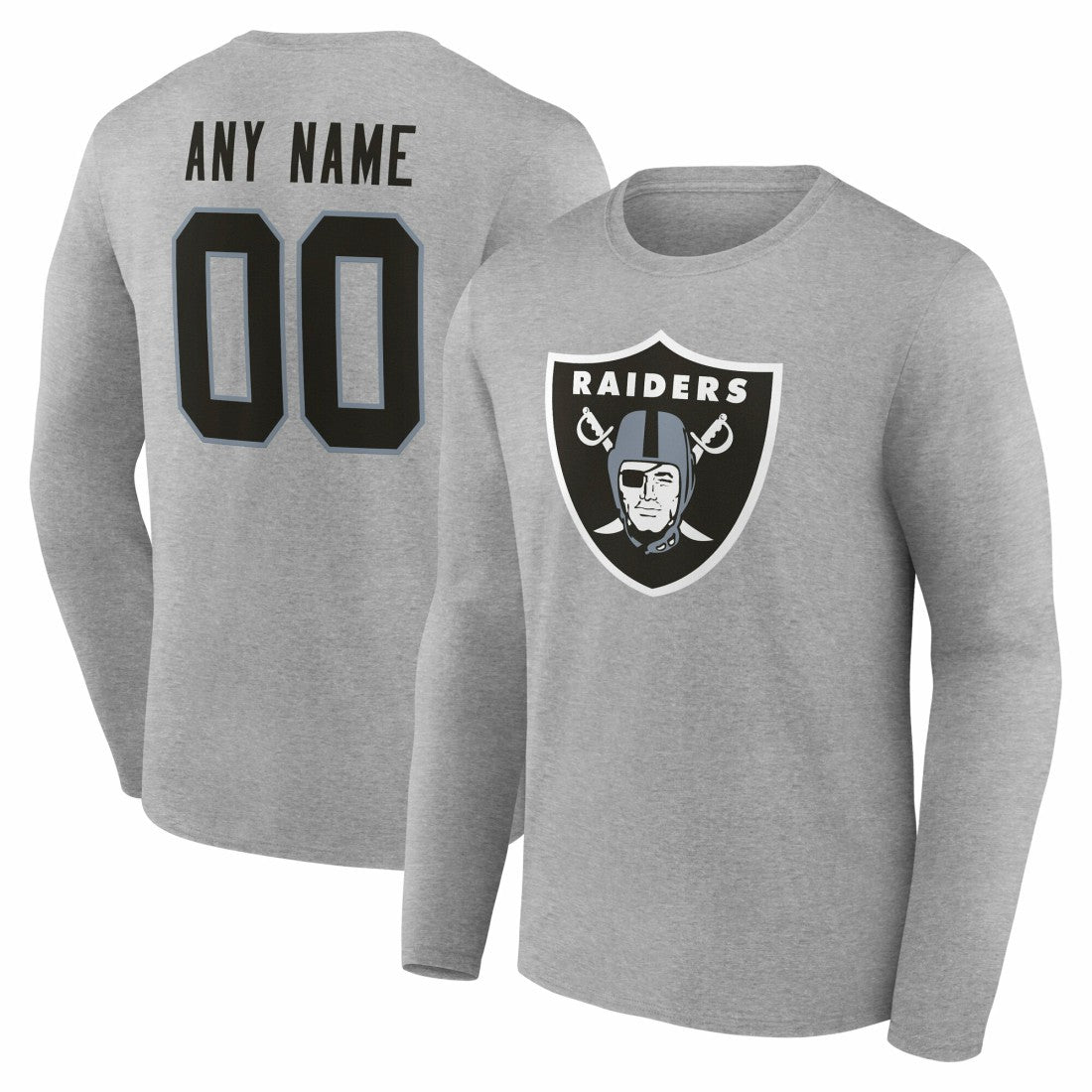 NFL Las Vegas Raiders Team Authentic Personalized Name & Number Long Sleeve T-Shirt