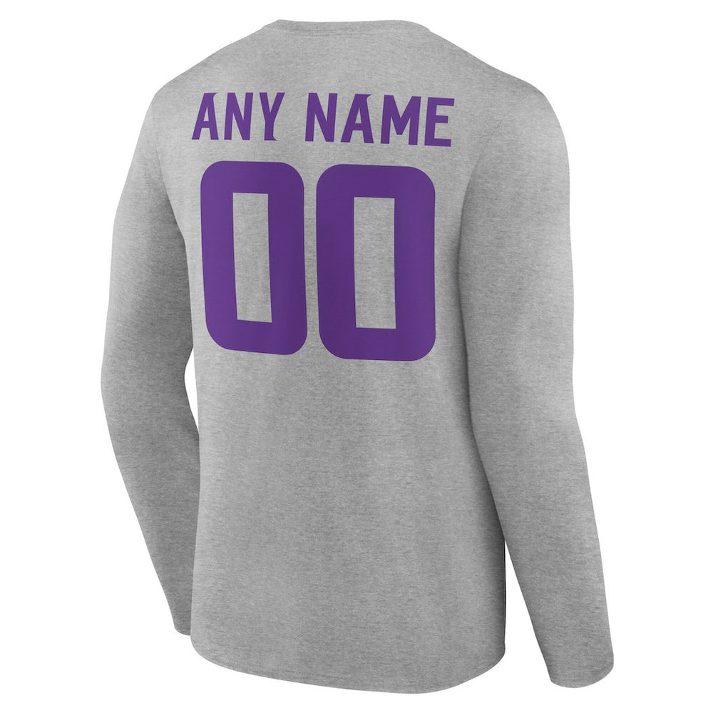 NFL Minnesota Vikings Team Authentic Personalized Name & Number Long Sleeve T-Shirt