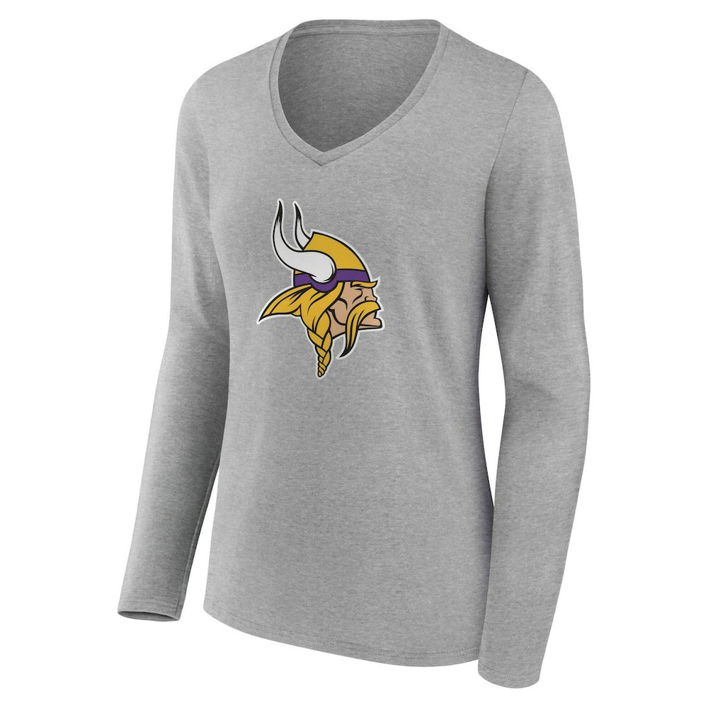 NFL Minnesota Vikings Women's Team Authentic Personalized Name & Number Long Sleeve V-Neck T-Shirt