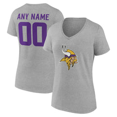 NFL Minnesota Vikings Women's Team Authentic Personalized Name & Number V-Neck T-Shirt