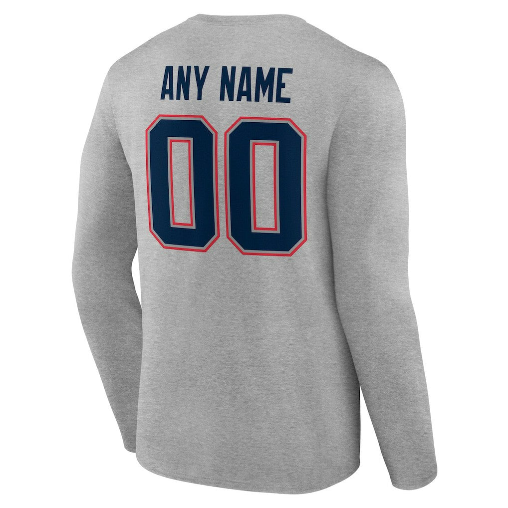 NFL New England Patriots Team Authentic Personalized Name & Number Long Sleeve T-Shirt