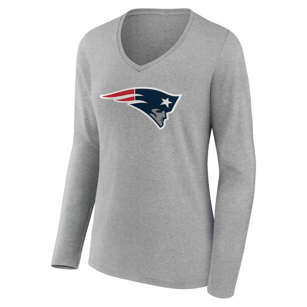 NFL New England Patriots Women's Team Authentic Personalized Name & Number Long Sleeve V-Neck T-Shirt
