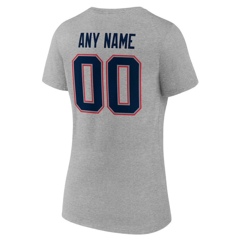 NFL New England Patriots Women's Team Authentic Personalized Name & Number V-Neck T-Shirt
