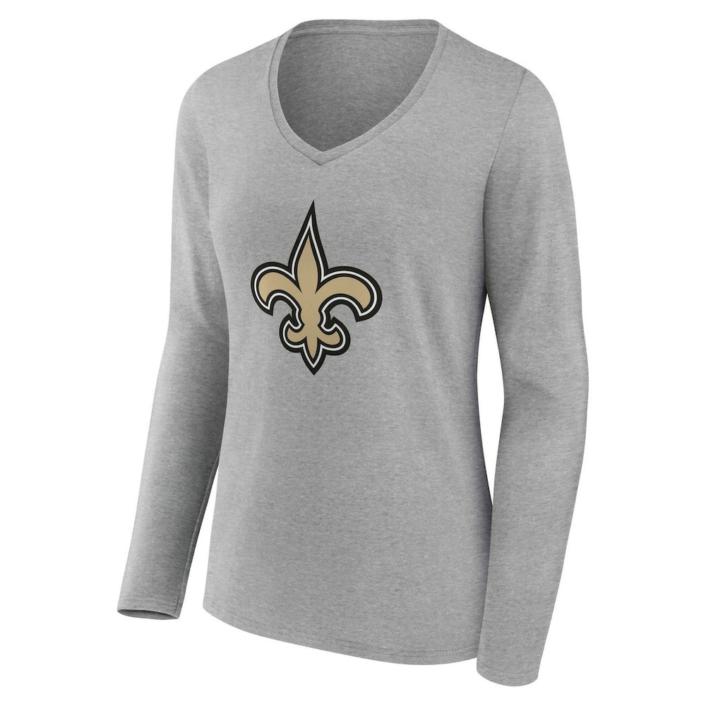 NFL New Orleans Saints Women's Team Authentic Personalized Name & Number Long Sleeve V-Neck T-Shirt