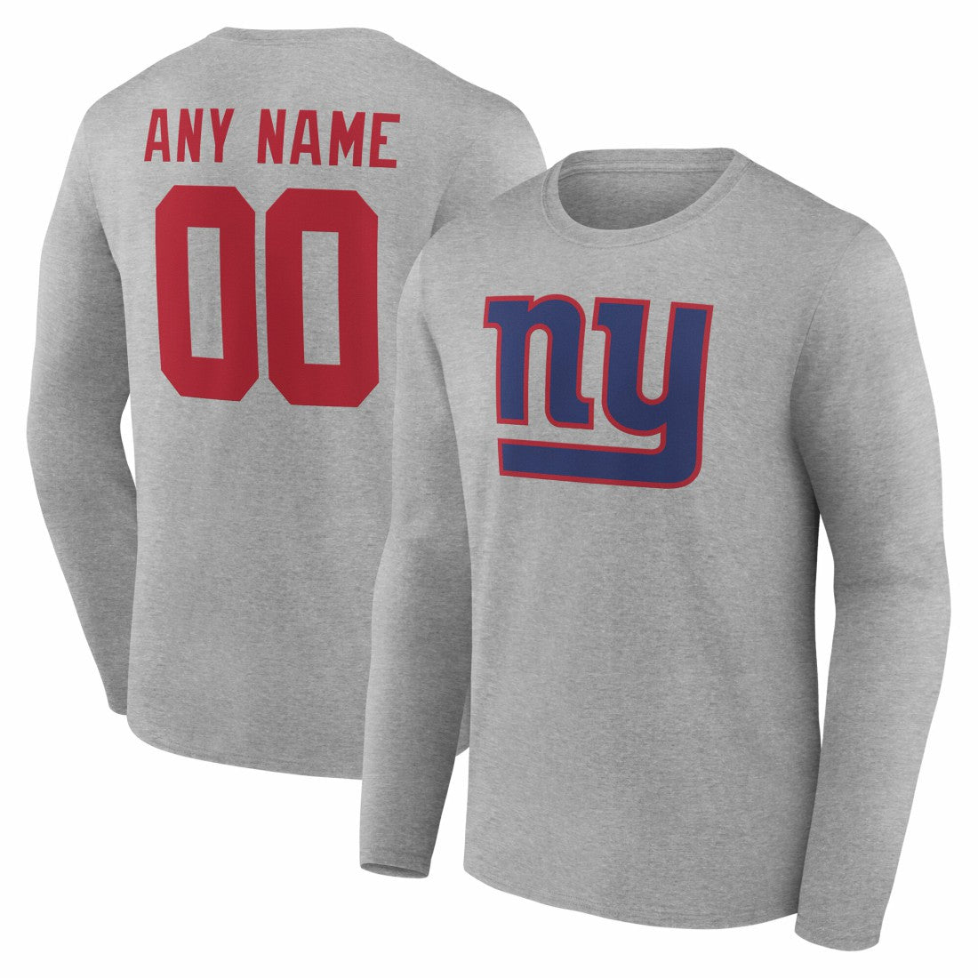 NFL New York Giants Team Authentic Personalized Name & Number Long Sleeve T-Shirt