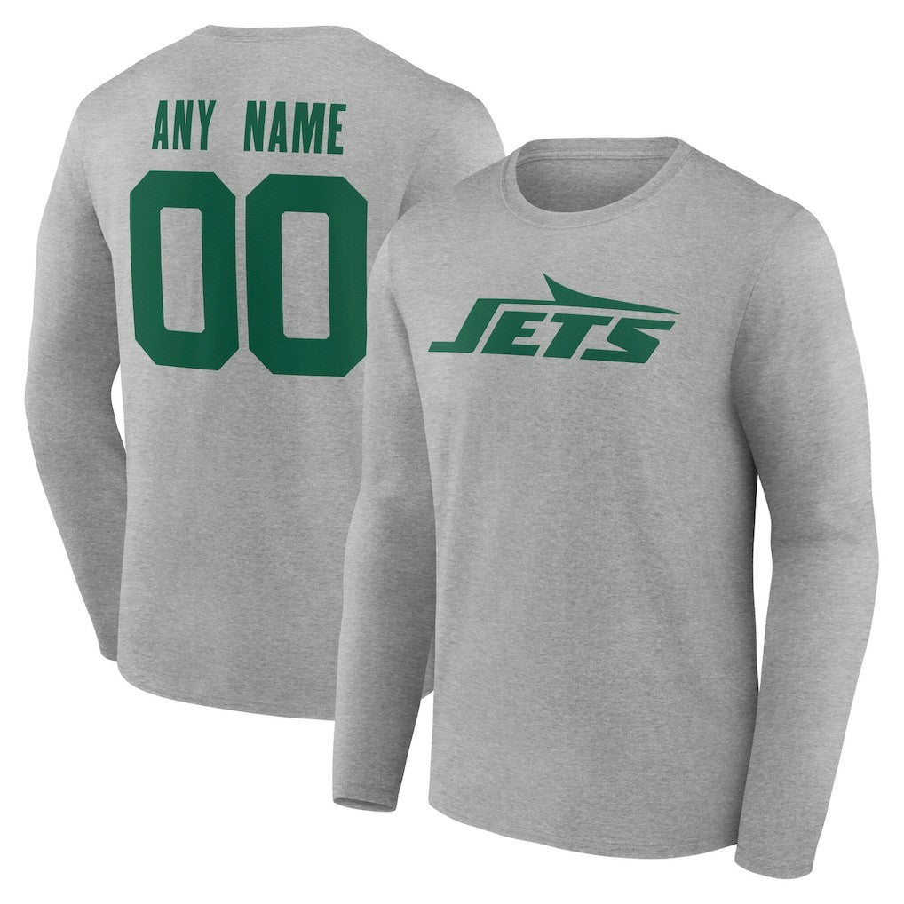 NFL New York Jets Team Authentic Personalized Name & Number Long Sleeve T-Shirt