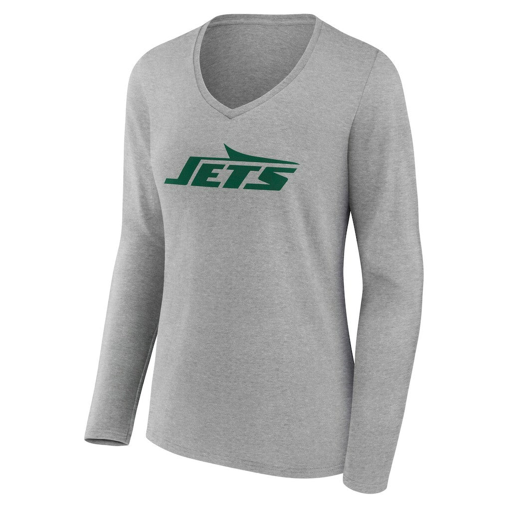 NFL New York Jets Women's Team Authentic Personalized Name & Number Long Sleeve V-Neck T-Shirt
