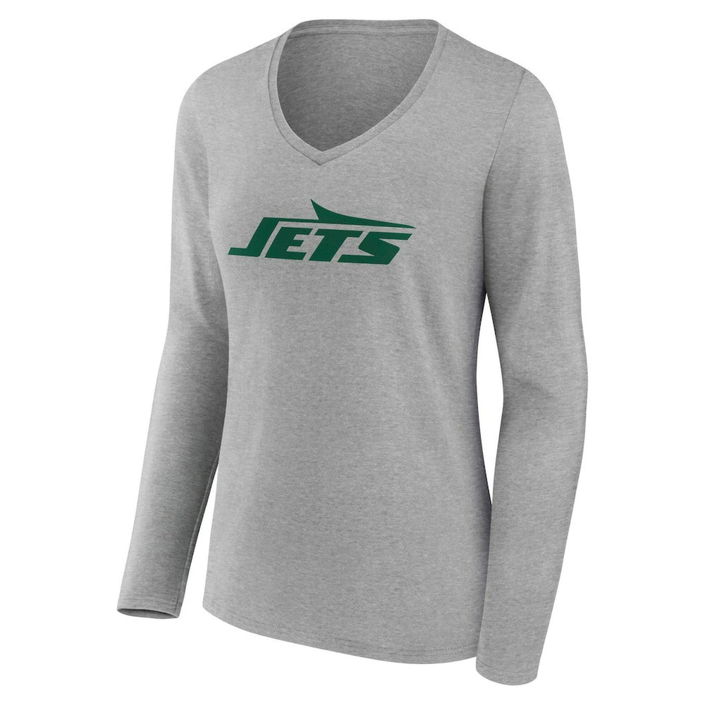 NFL New York Jets Women's Team Authentic Personalized Name & Number Long Sleeve V-Neck T-Shirt