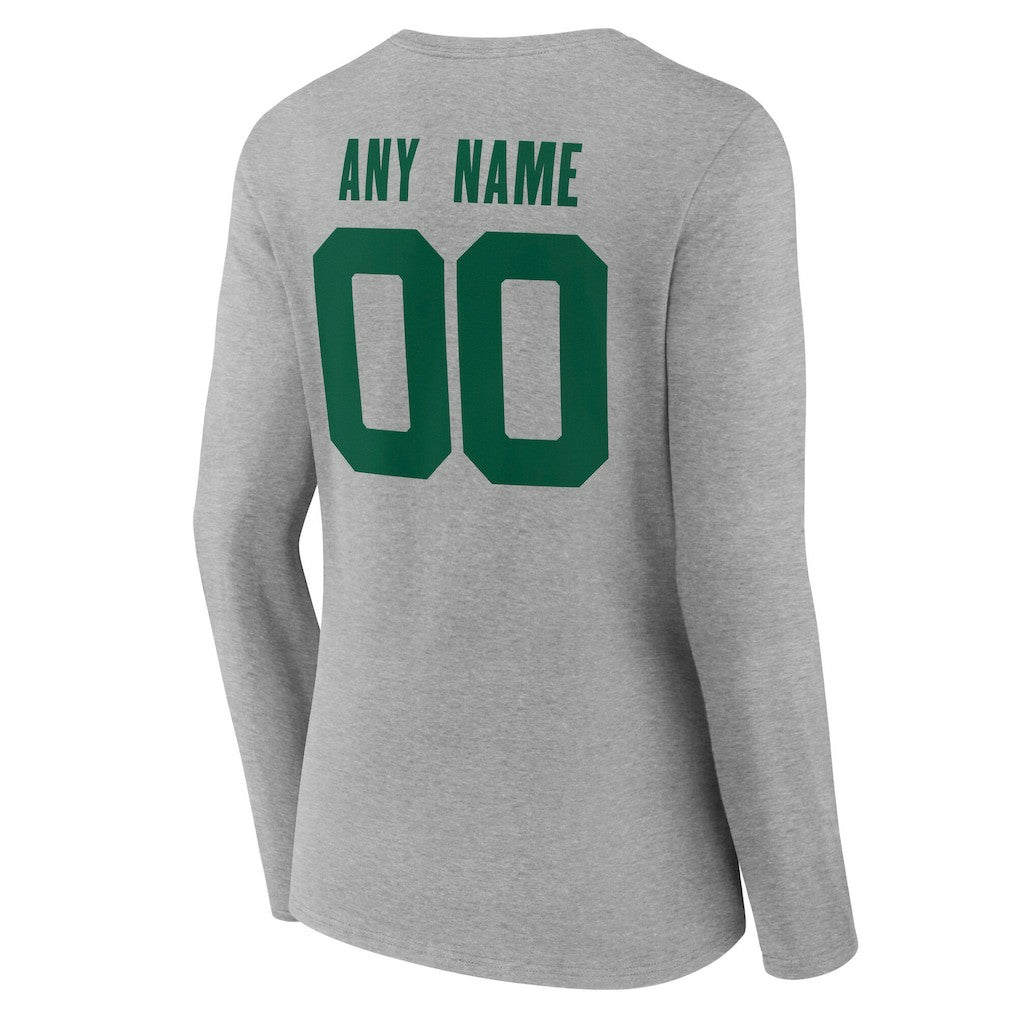 NFL New York Jets Women's Team Authentic Personalized Name & Number Long Sleeve V-Neck T-Shirt
