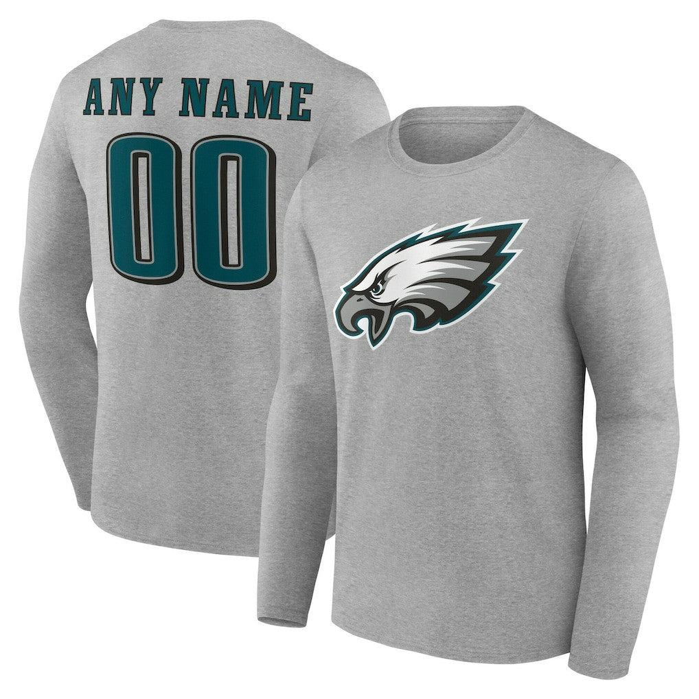 NFL Philadelphia Eagles Team Authentic Personalized Name & Number Long Sleeve T-Shirt