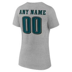 NFL Philadelphia Eagles Women's Team Authentic Personalized Name & Number V-Neck T-Shirt